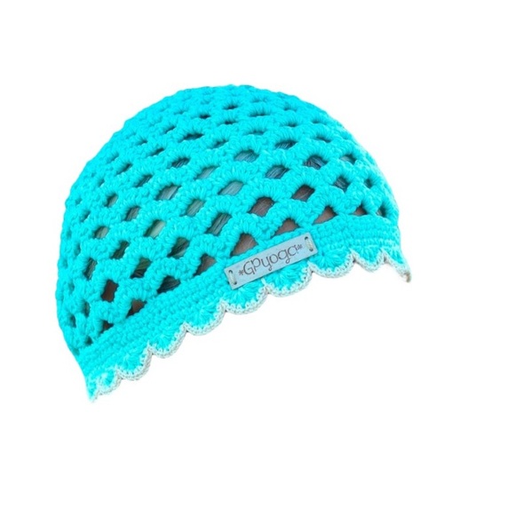 Gypsy Crochet Turquoise Beanie GP Yoga from Etsy Handmade - Picture 1 of 9